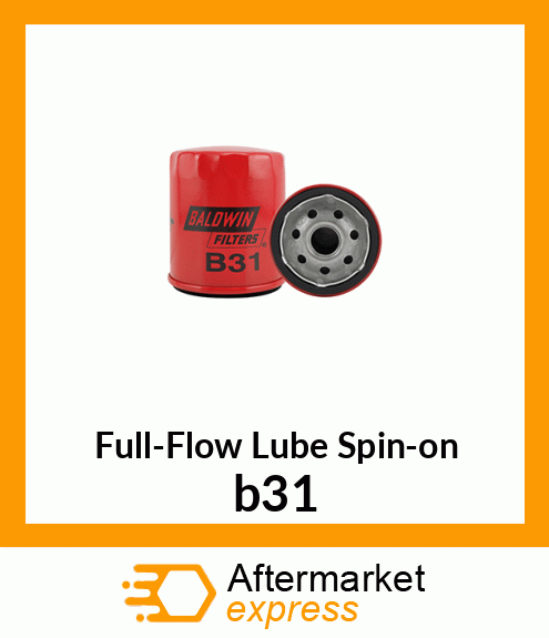 Spare part b31 + Full-Flow Lube Spin-on