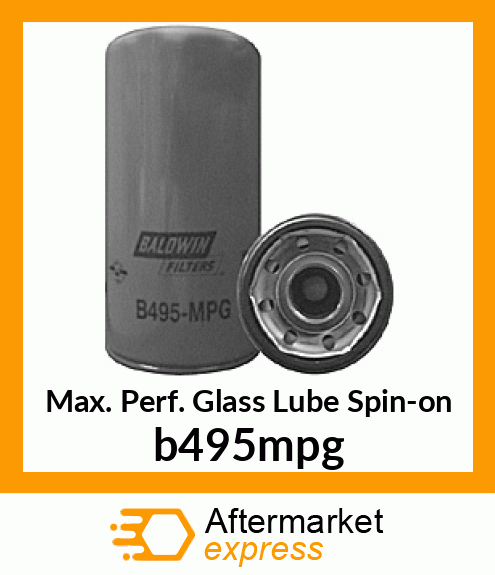Max. Perf. Glass Lube Spin-on b495mpg