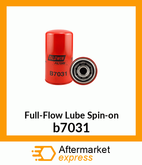 Spare part b7031 + Full-Flow Lube Spin-on