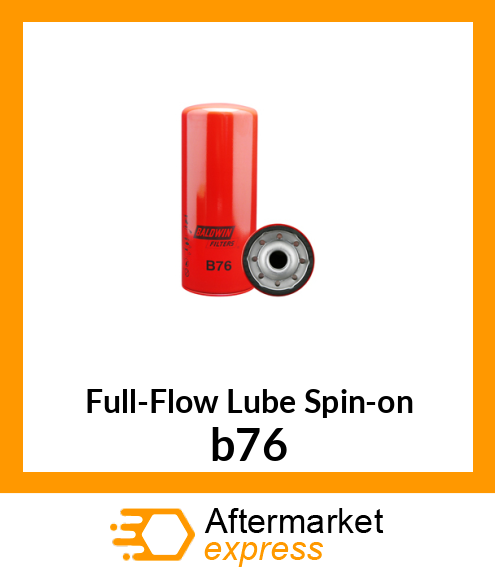 Spare part b76 + Full-Flow Lube Spin-on