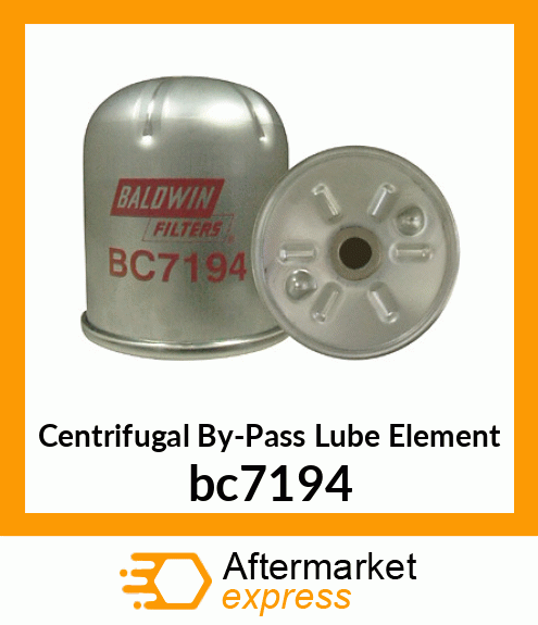 Spare part BC7194 + Centrifugal By-Pass Lube Element