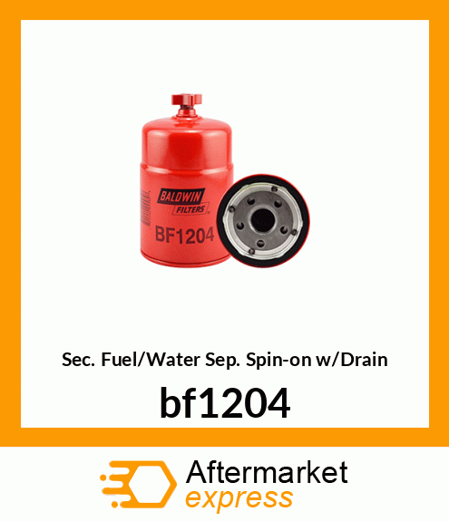 Sec. Fuel/Water Sep. Spin-on w/Drain bf1204