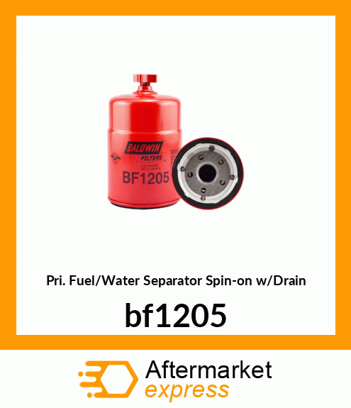 Pri. Fuel/Water Separator Spin-on w/Drain bf1205