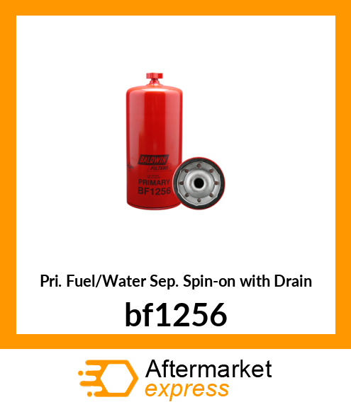 Spare part bf1256 + Pri. Fuel/Water Sep. Spin-on with Drain