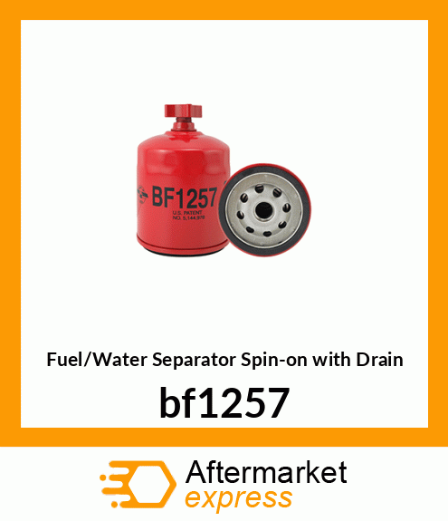 Spare part bf1257 + Fuel/Water Separator Spin-on with Drain