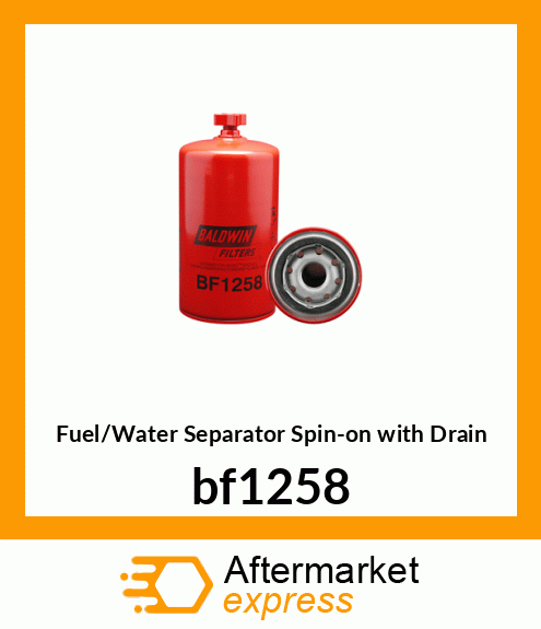 Spare part BF1258 + Fuel/Water Separator Spin-on with Drain