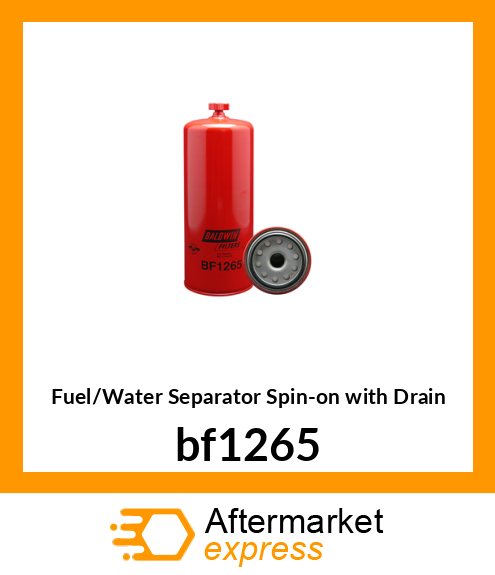 Fuel/Water Separator Spin-on with Drain bf1265