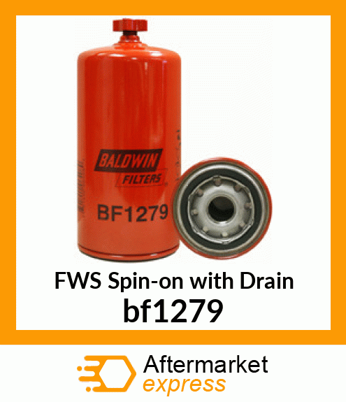 Spare part bf1279 + FWS Spin-on with Drain