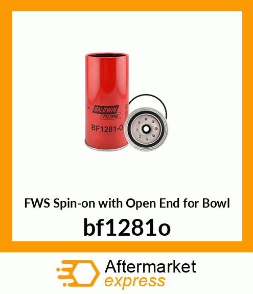 Spare part bf1281o + FWS Spin-on with Open End for Bowl