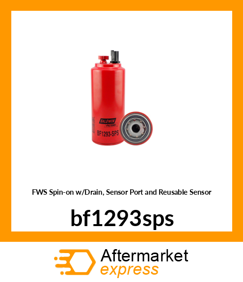 FWS Spin-on w/Drain, Sensor Port and Reusable Sensor bf1293sps