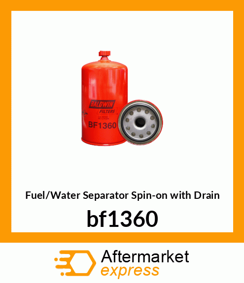 Fuel/Water Separator Spin-on with Drain bf1360