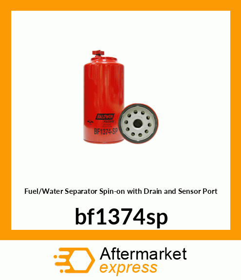 Fuel/Water Separator Spin-on with Drain and Sensor Port bf1374sp
