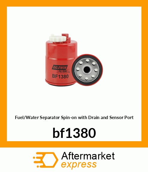 Fuel/Water Separator Spin-on with Drain and Sensor Port bf1380
