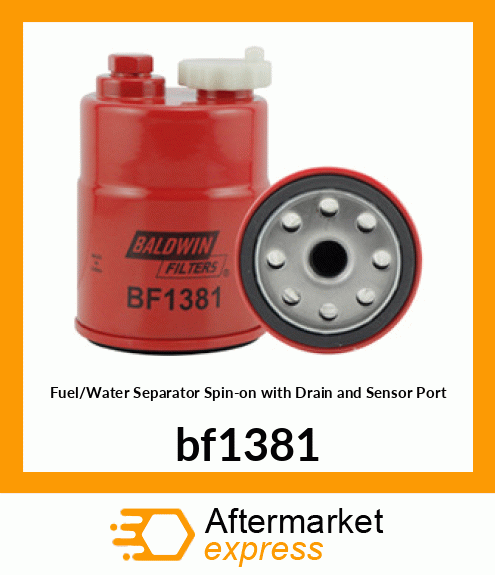 Fuel/Water Separator Spin-on with Drain and Sensor Port bf1381