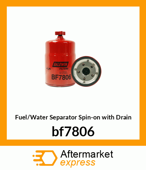 Fuel/Water Separator Spin-on with Drain bf7806