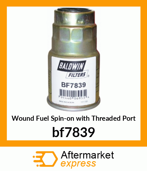 Wound Fuel Spin-on with Threaded Port bf7839