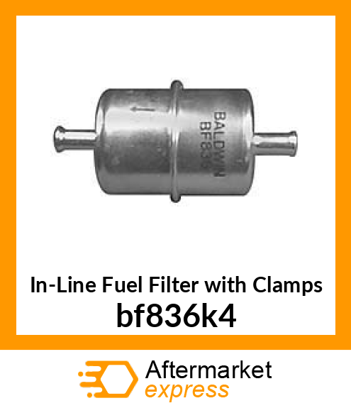 In-Line Fuel Filter with Clamps bf836k4