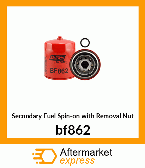 Secondary Fuel Spin-on with Removal Nut bf862