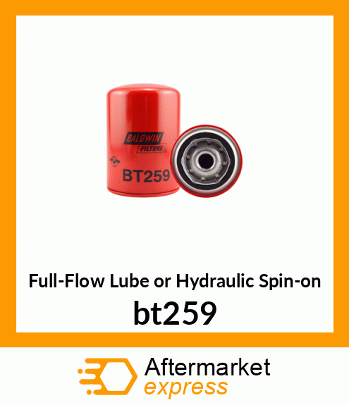 Full-Flow Lube or Hydraulic Spin-on bt259