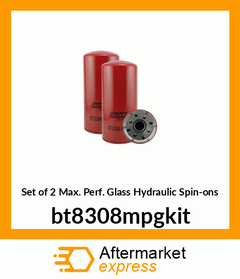 Set of 2 Max. Perf. Glass Hydraulic Spin-ons bt8308mpgkit