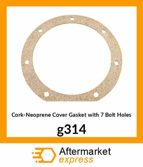 Cork-Neoprene Cover Gasket with 7 Bolt Holes g314