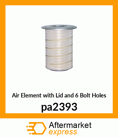Air Element with Lid and 6 Bolt Holes pa2393