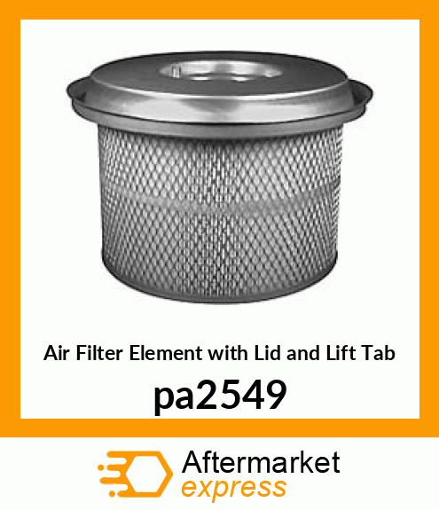 Air Filter Element with Lid and Lift Tab pa2549