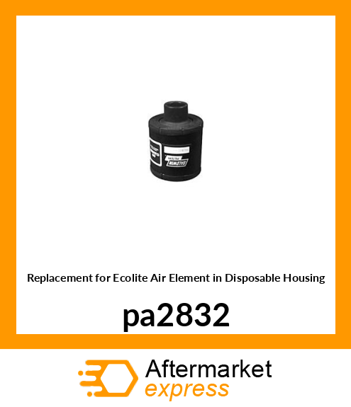 Replacement for Ecolite Air Element in Disposable Housing pa2832