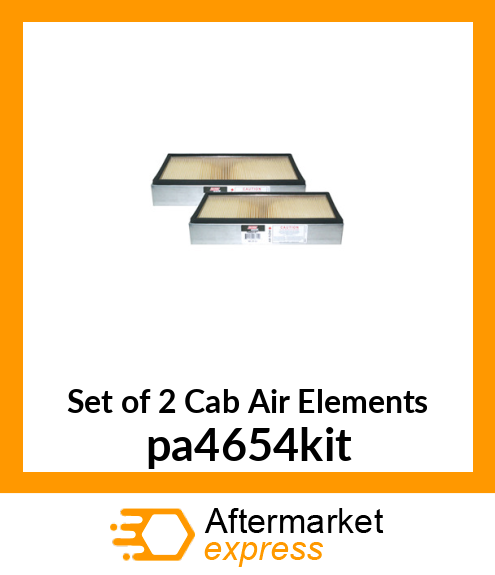 Set of 2 Cab Air Elements pa4654kit