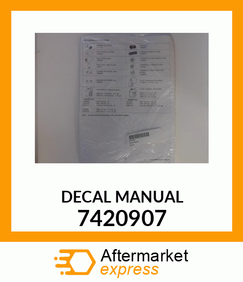 DECAL MANUAL 7420907