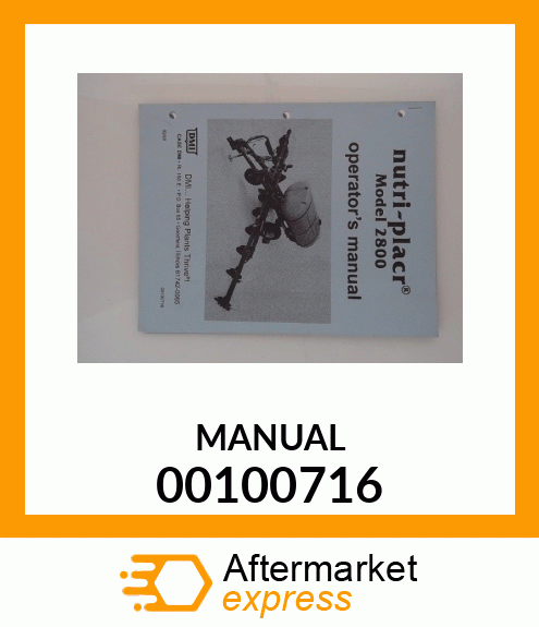 Spare part 00100716 + MANUAL