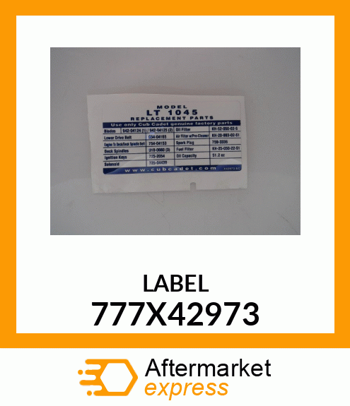 LABEL 777X42973