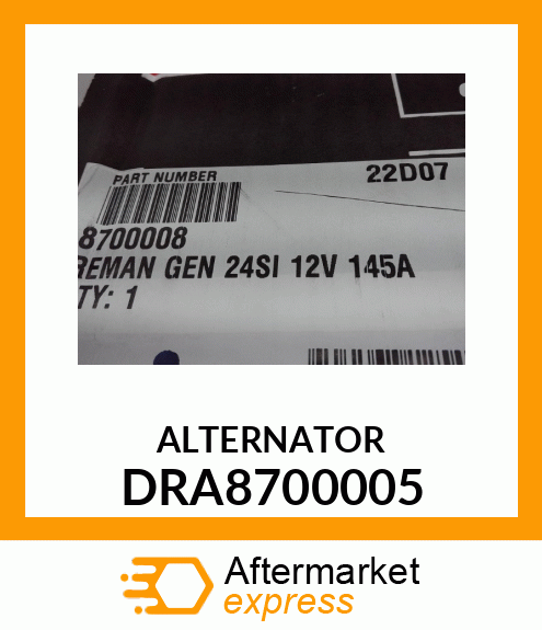 ALTERNATOR DRA8700005