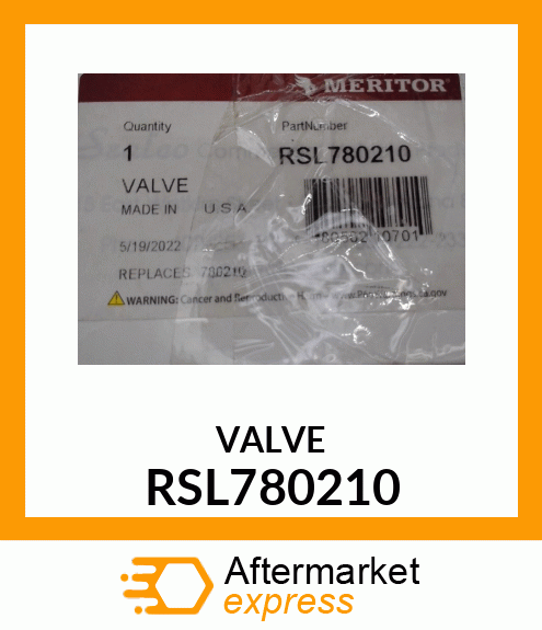 VALVE RSL780210