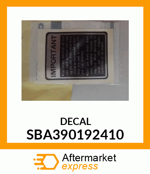 DECAL SBA390192410