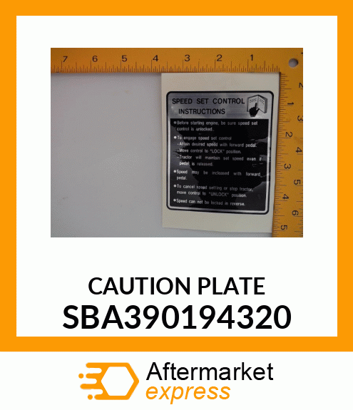 CAUTIONPLATE SBA390194320