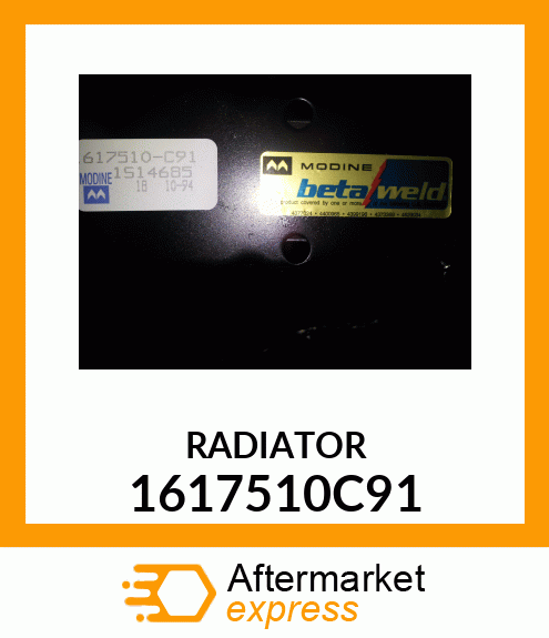 RADIATOR 1617510C91