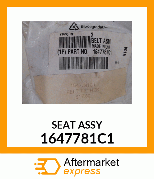 SEAT ASSY 1647781C1