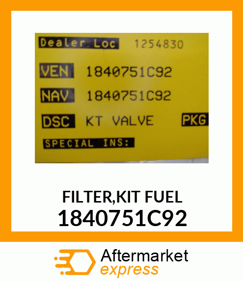 FILTER,KIT FUEL 1840751C92