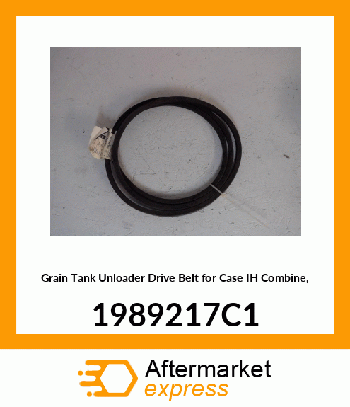 Grain Tank Unloader Drive Belt for IH Combine, 1989217C1 1989217C1