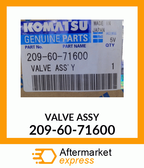 VALVE ASSY 209-60-71600