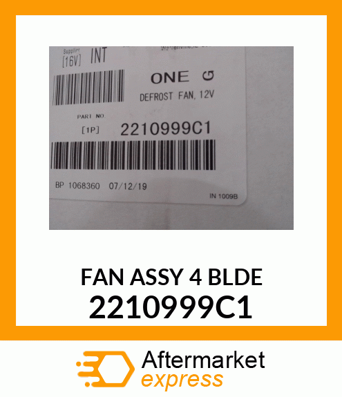 FAN ASSY 4 BLDE 2210999C1