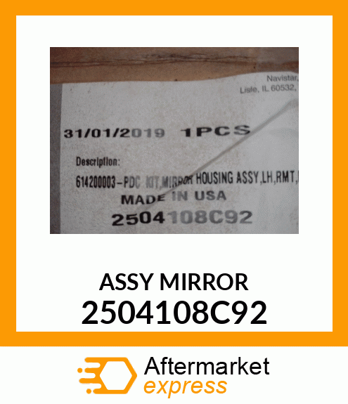 ASSY MIRROR 2504108C92