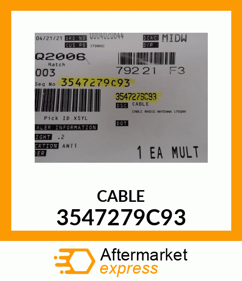 CABLE 3547279C93