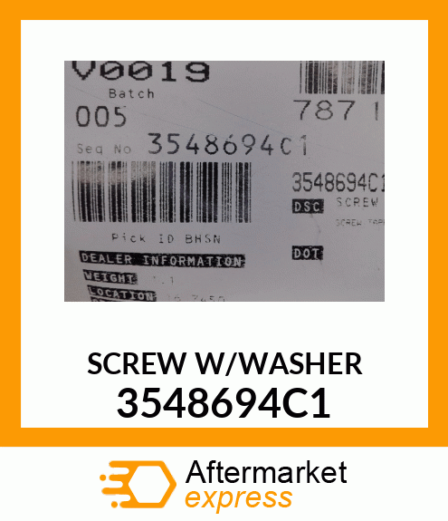 SCREW W/WASHER 3548694C1