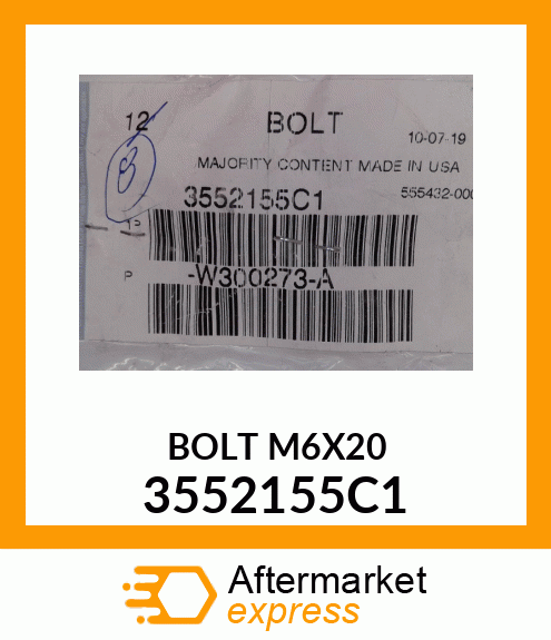 BOLT M6X20 3552155C1