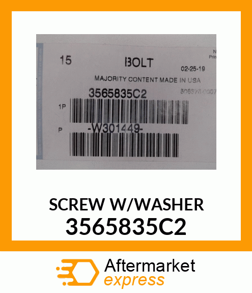 SCREW W/WASHER 3565835C2