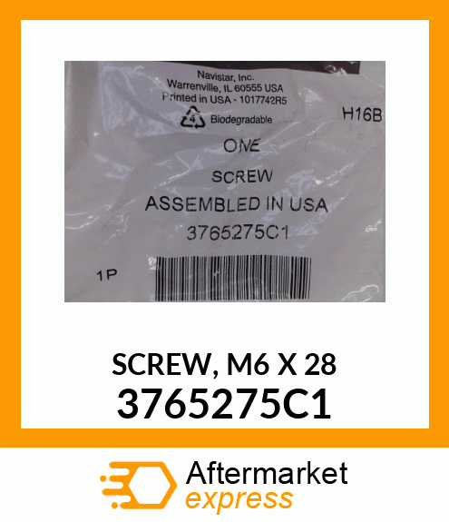 SCREW, M6 X 28 3765275C1