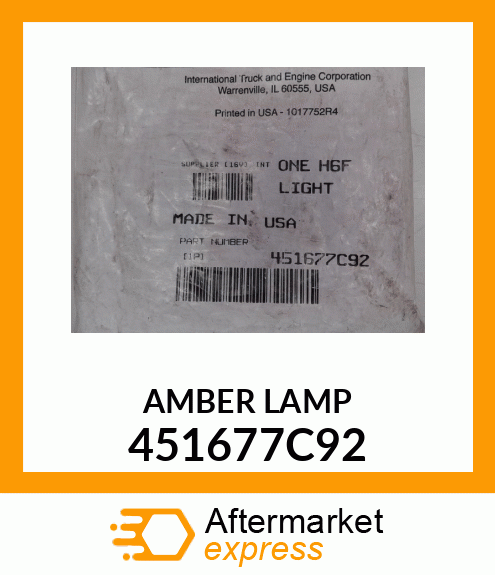 AMBER LAMP 451677C92