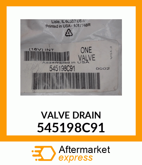 VALVE DRAIN 545198C91